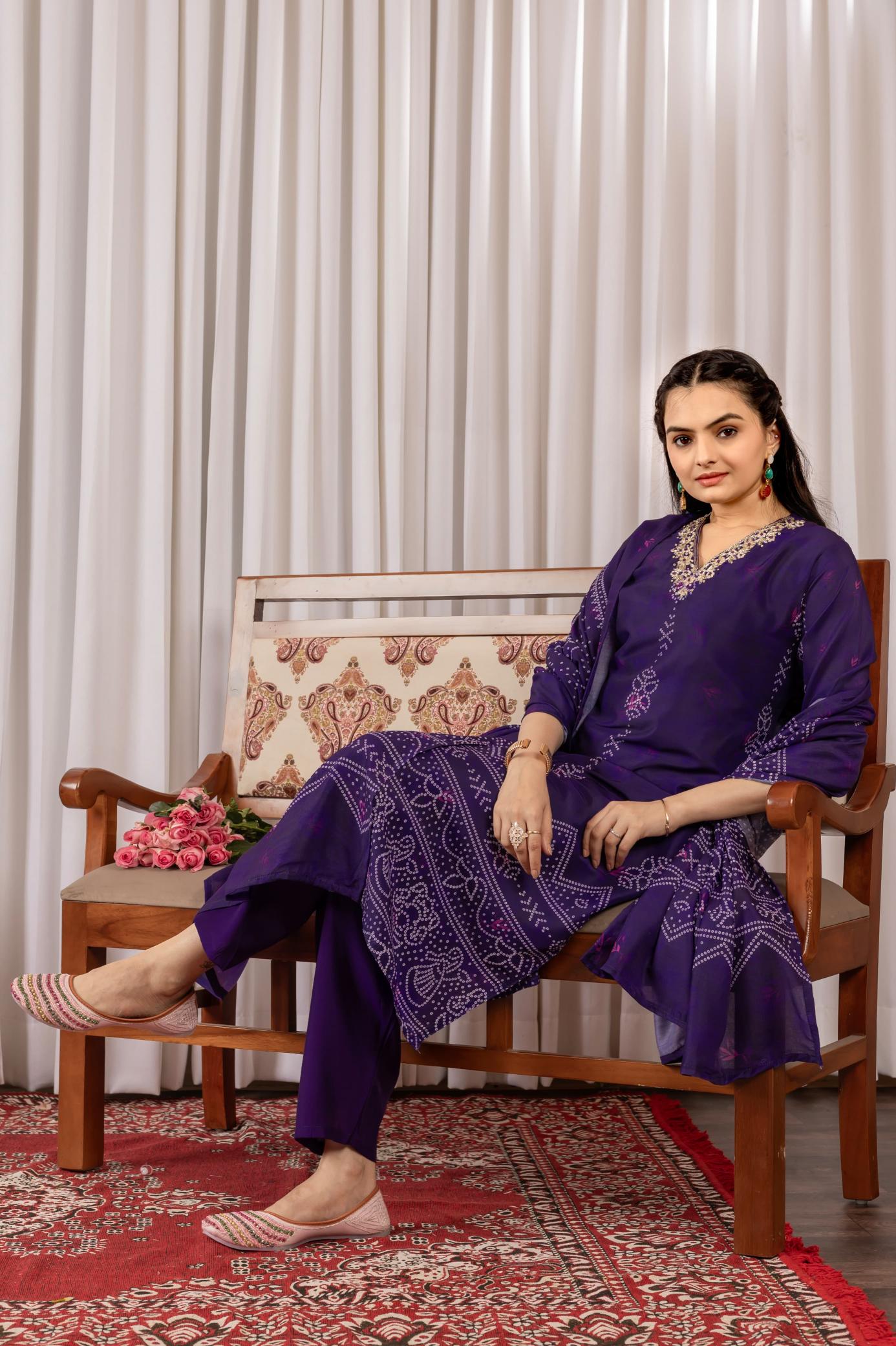 Felocity Bandhani printed catalog bandhani kurtis online india