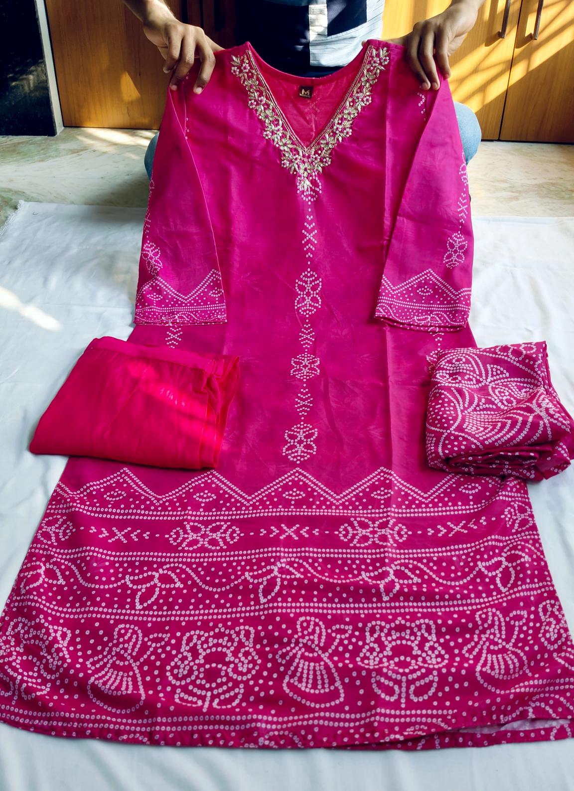 Felocity Bandhani printed catalog bandhani kurtis online india