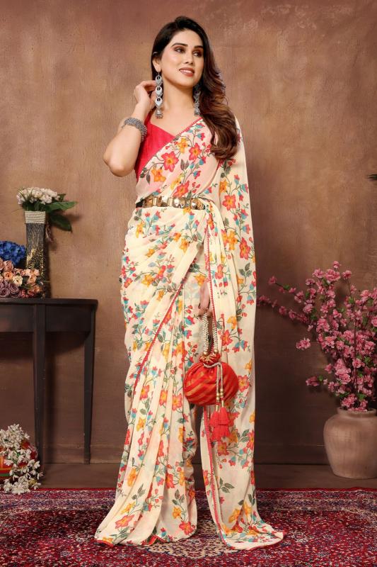 Dazira Georgette Saree With Lace Work catalog readymade saree online india