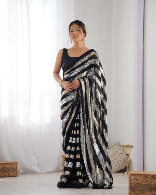 Dazira Jf 2072 75 catalog black saree online shopping india