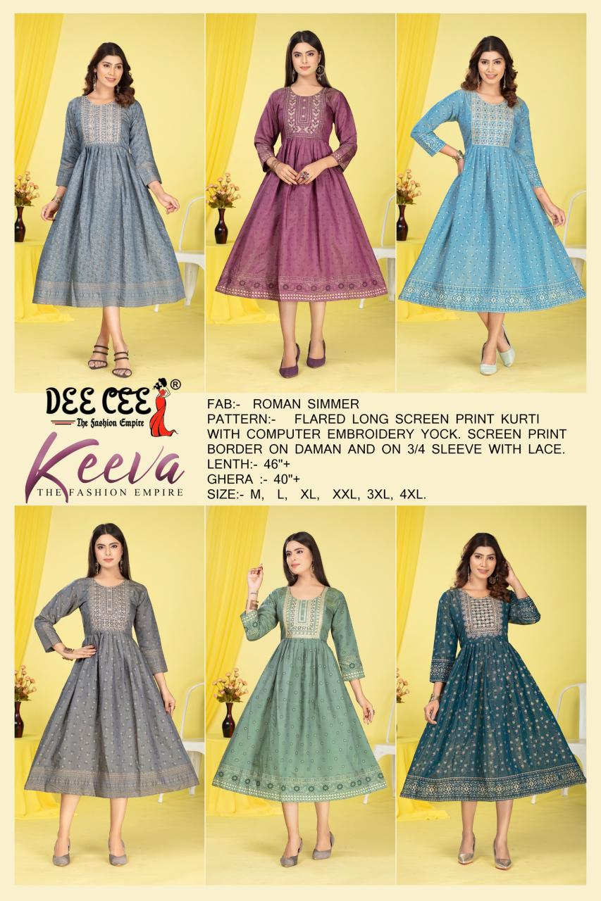 Deecee Keeva catalog knee length kurtis online india