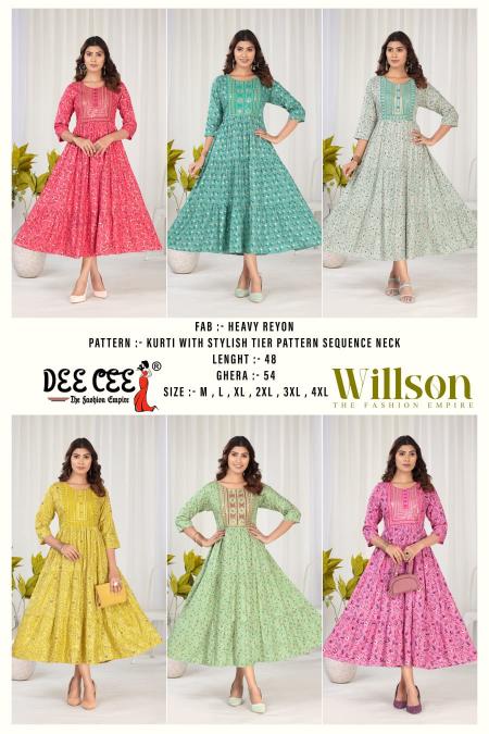 Deecee Willson catalog maxi kurtis online india