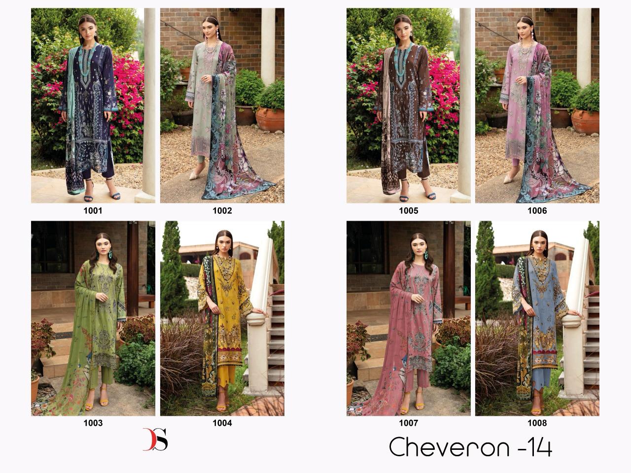 Deepsy Cheveron 14 Catalog Cotton Dupatta pakistani party wear suits for ladies
