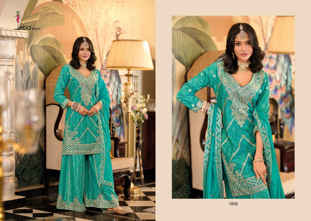 Eba sangam catalog pakistani suits designs with palazzos