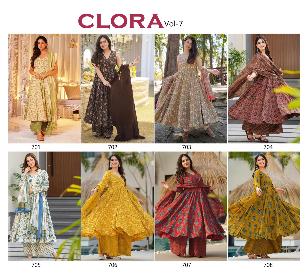 Felocity Clora Vol 7 catalog Maslin Digital anarkali kurtis online india