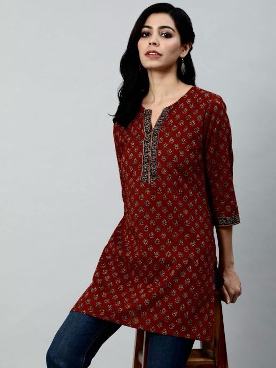 Felocity cotton printed catalog office kurtis on jeans online india