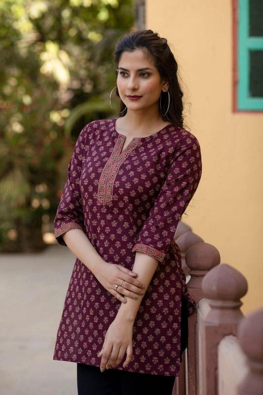Felocity cotton printed catalog office kurtis on jeans online india