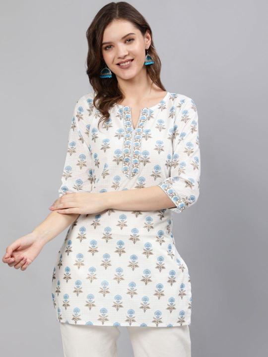Felocity cotton printed catalog office kurtis on jeans online india