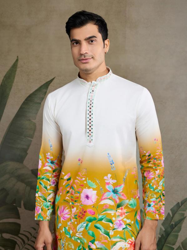 Felocity Yellow Color 61099 catalog fab india kurtis online shopping 