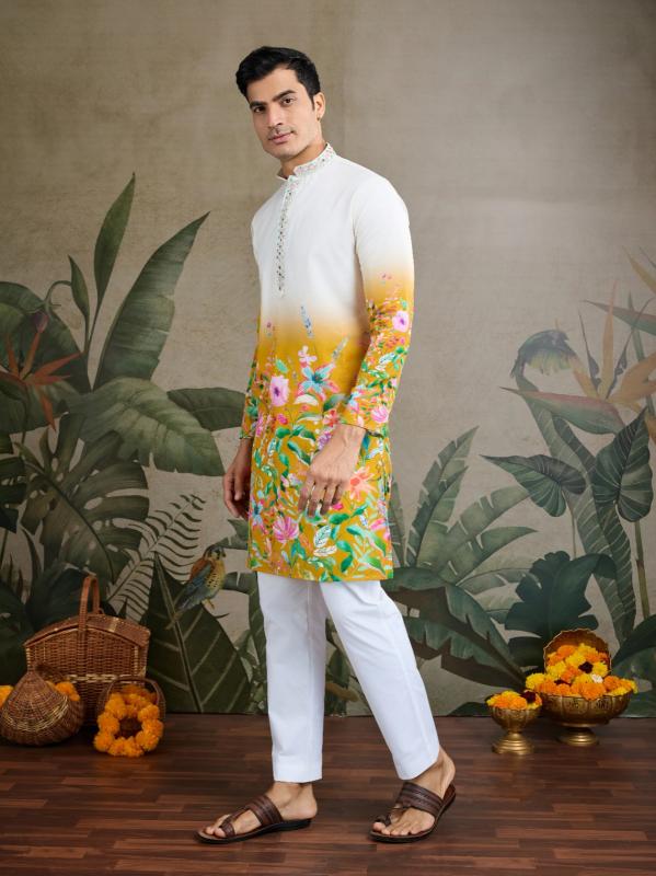 Felocity Yellow Color 61099 catalog fab india kurtis online shopping 