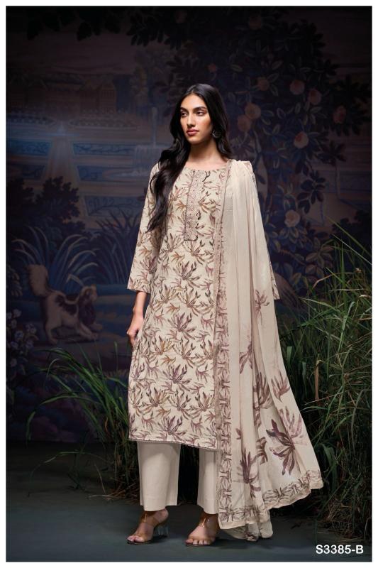 Ganaga Ireland 3385 catalog salwar kameez linen cotton