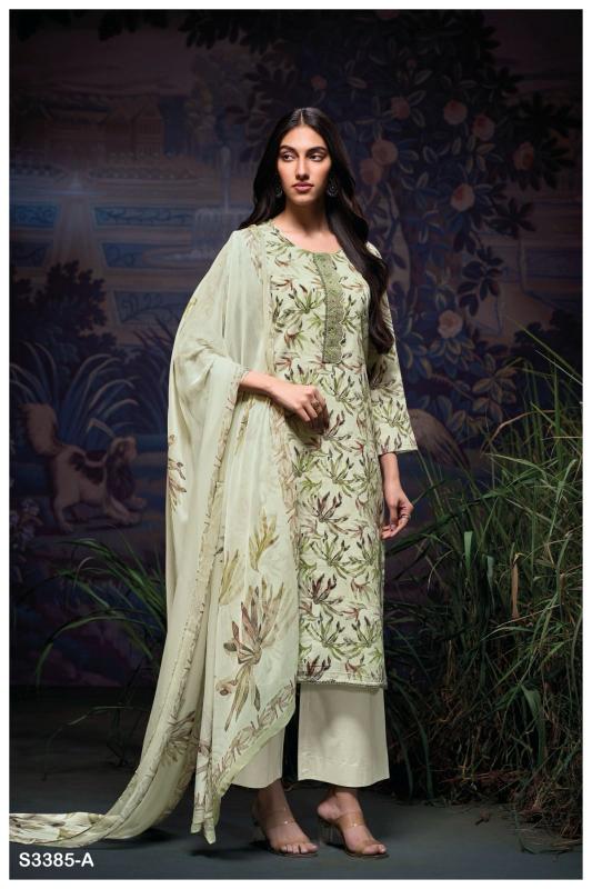 Ganaga Ireland 3385 catalog salwar kameez linen cotton