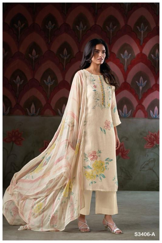 Ganga Carina 3406 catalog wholesale unstitched salwar kameez suppliers