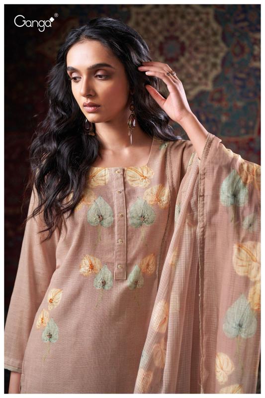 Ganga Cora 3405 catalog wholesale pure linen salwar kameez