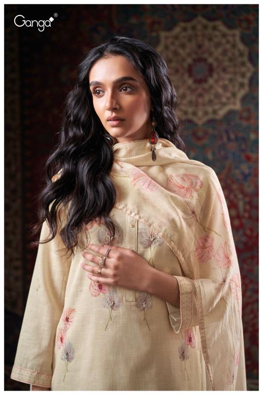 Ganga Cora 3405 catalog wholesale pure linen salwar kameez