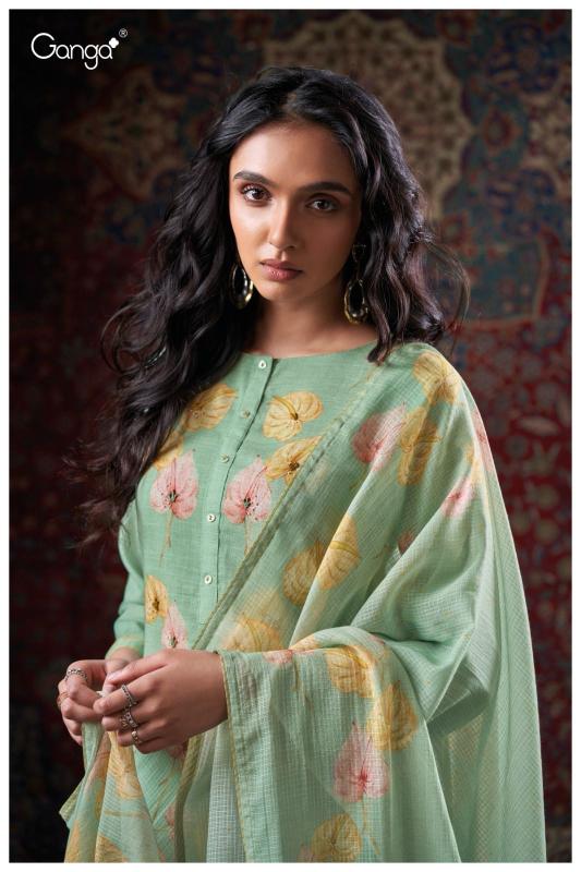 Ganga Cora 3405 catalog wholesale pure linen salwar kameez