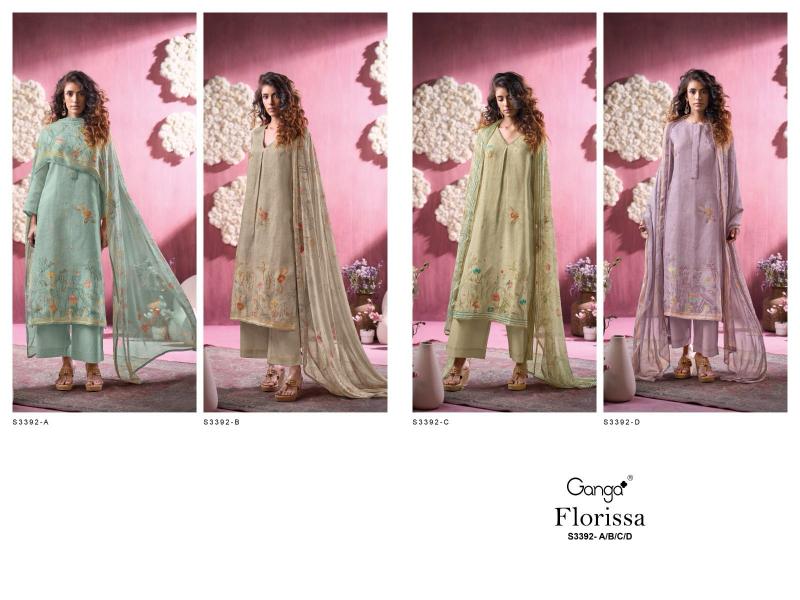 Ganga Florissa 3392 catalog wholesale salwar kameez market in bangalore
