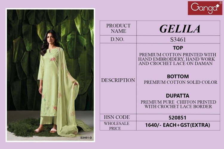 Ganga Gelila 3461 catalog wholesale salwar kameez