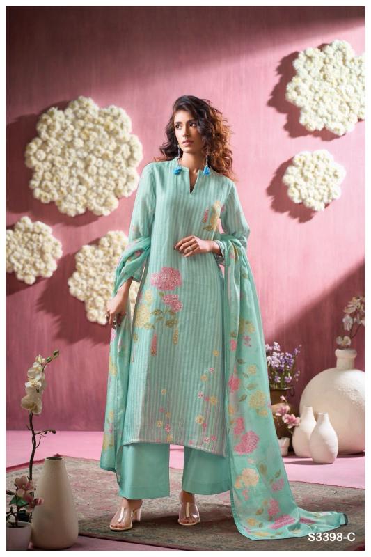 Ganga Georgie 3398 catalog wholesale salwar kameez