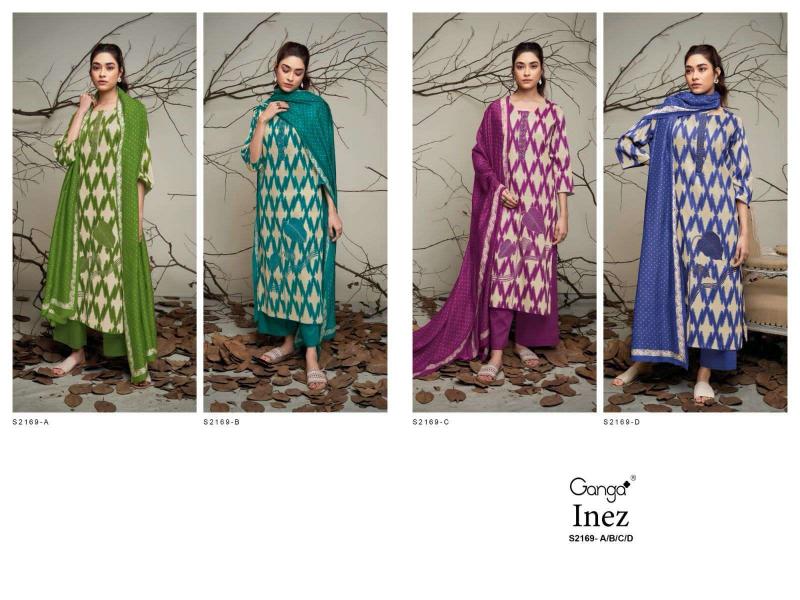 Ganga Inez 2169 catalog wholesale unstitched salwar kameez material online india