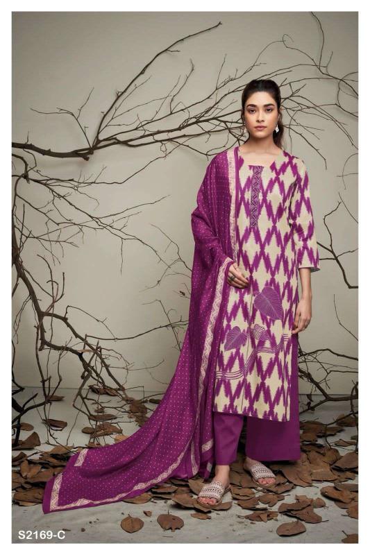 Ganga Inez 2169 catalog wholesale unstitched salwar kameez material online india