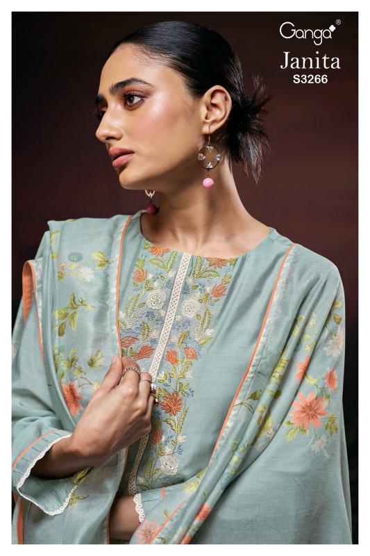 Ganga Janita 3266 catalog pakistani suits with narrow pants