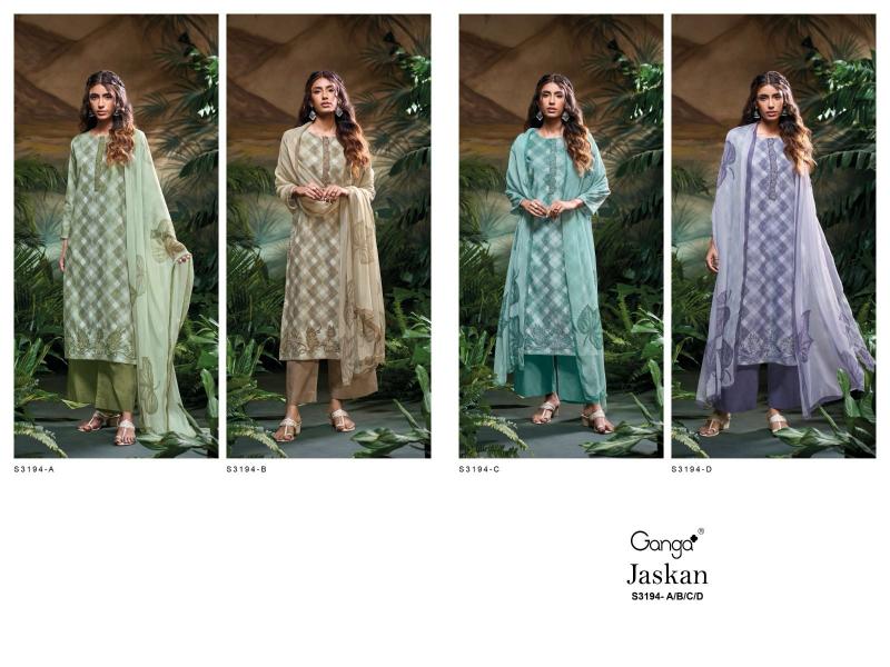 Ganga Jaskan 3194 catalog wholesale salwar suit market in delhi