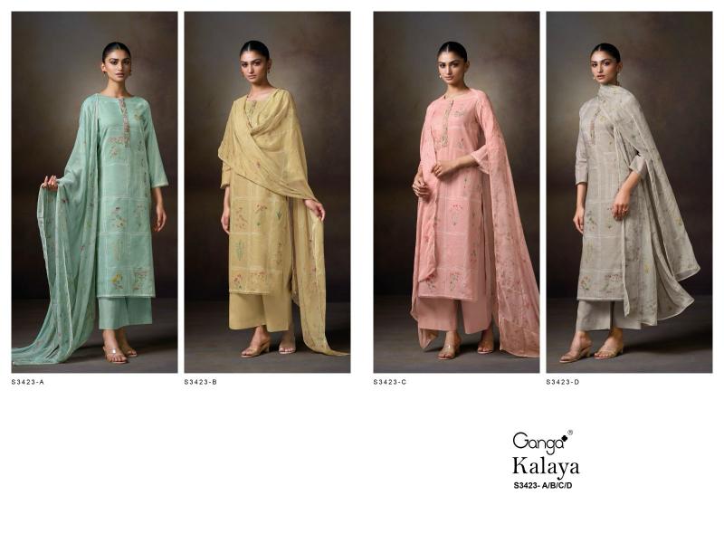 Ganga Kalaya 3423 catalog wholesale salwar kameez suppliers in surat