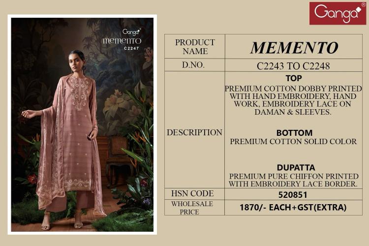 Ganga Memento catalog surat salwar kameez online shopping