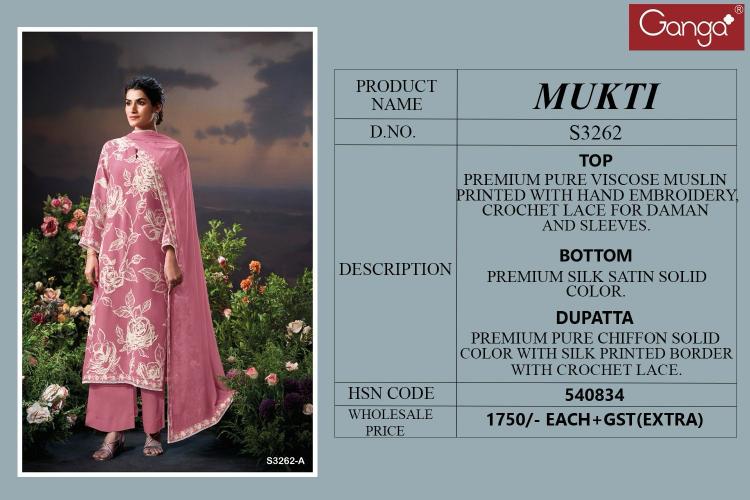 Ganga Mukti 3262 catalog salwar kameez wholesale