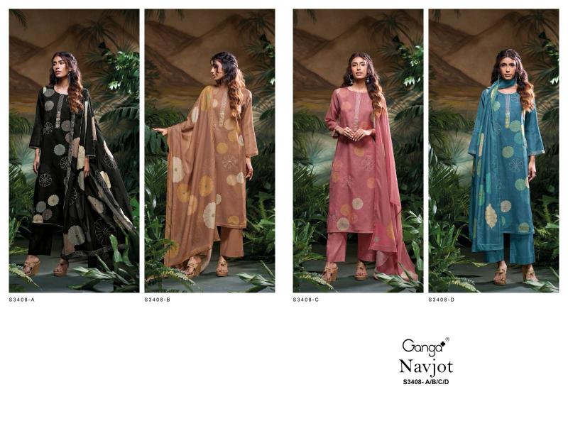 Ganga Navjot 3408 catalog best wholesale salwar kameez market