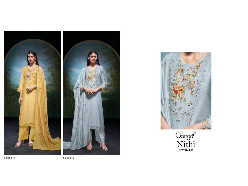 Ganga Nithi 3288 catalog wholesaler salwar kameez suits