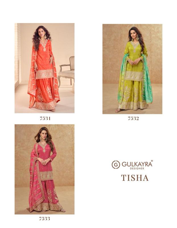 Gulkayra Tisha catalog Shimmer Silk unstitched salwar kameez wholesale market in delhi