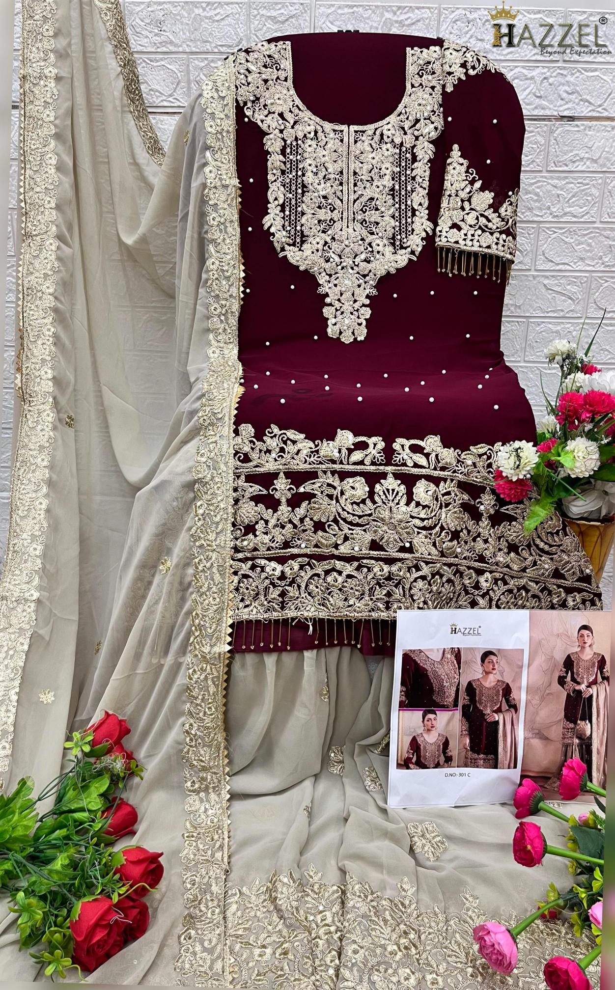 Hazzel 301 Abc Catalog low price pakistani suits