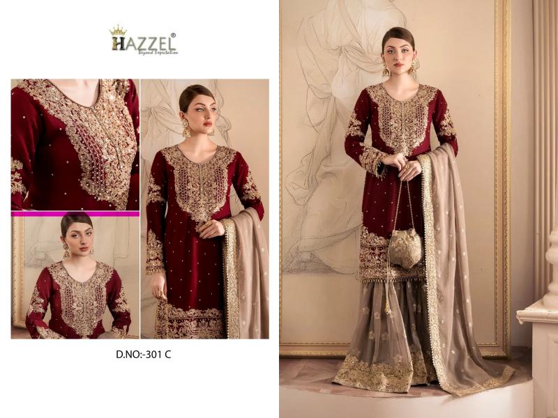 Hazzel 301 Abc Catalog low price pakistani suits