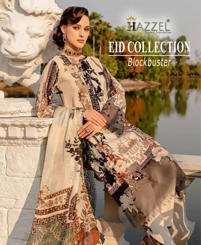 Hazzel Eid Collection Blockbuster vol 2 catalog Chiffon Duppatta embroidery suits latest design pakistani