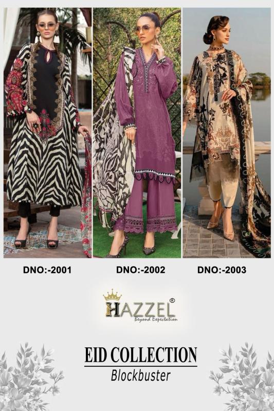Hazzel Eid Collection Blockbuster vol 2 catalog Chiffon Duppatta embroidery suits latest design pakistani