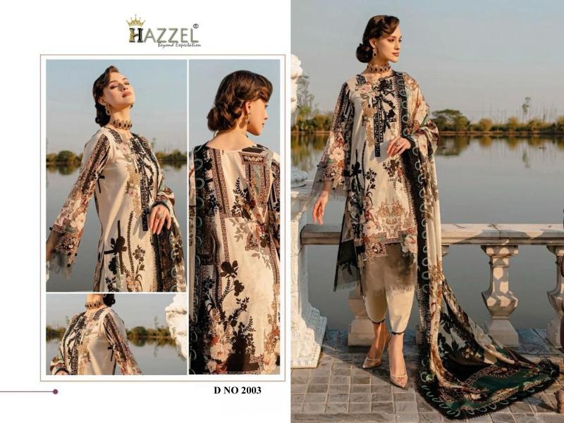 Hazzel Eid Collection Blockbuster vol 2 catalog Chiffon Duppatta embroidery suits latest design pakistani