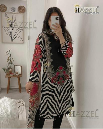 Hazzel Eid Collection Blockbuster vol 2 catalog Chiffon Duppatta embroidery suits latest design pakistani