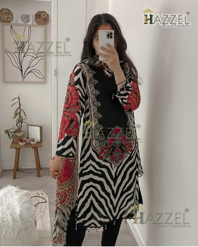 Hazzel Eid Collection Blockbuster vol 2 catalog Cotton Duppatta embroidered pakistani suit images