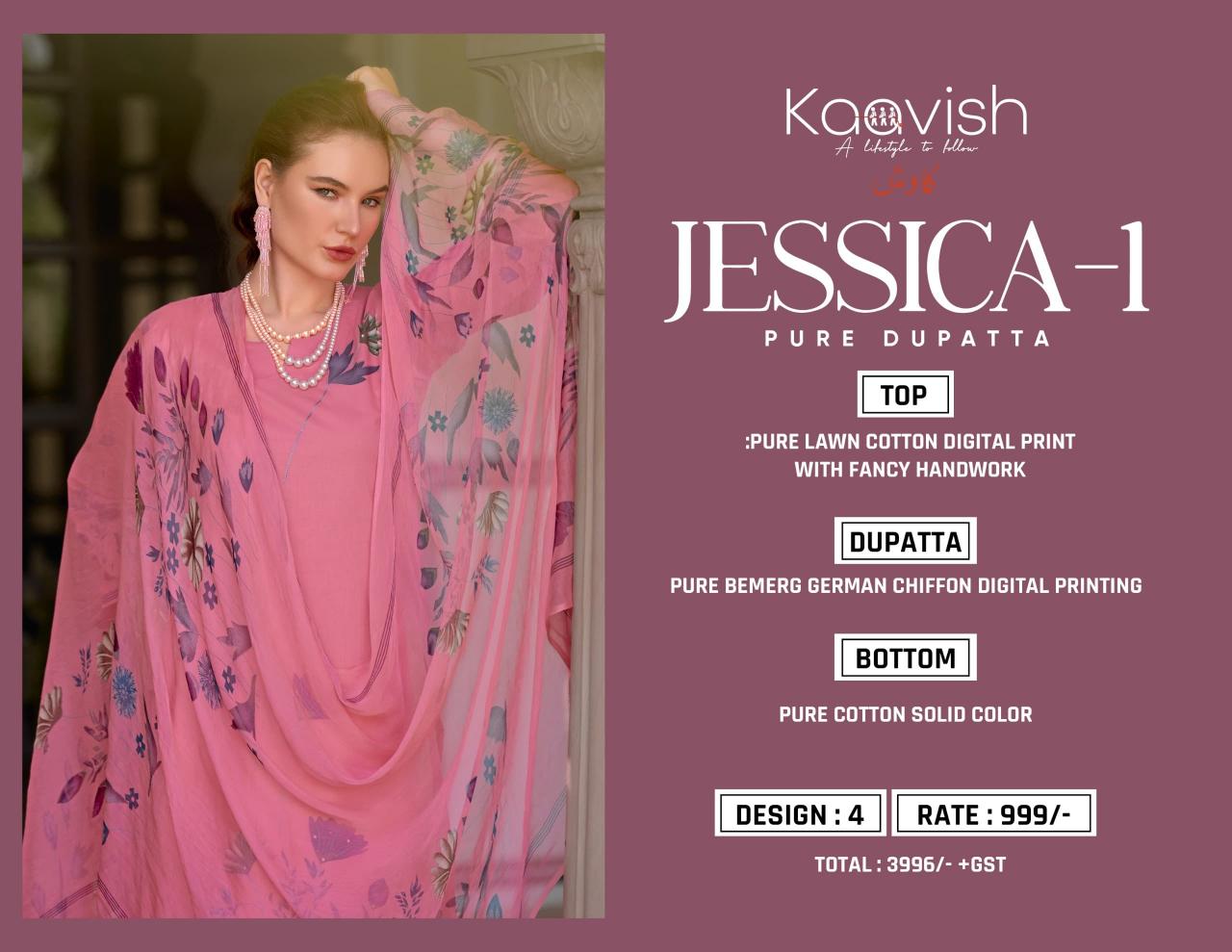 Kaavish Jesscia Vol 1 catalog unstitched salwar kameez wholesalers