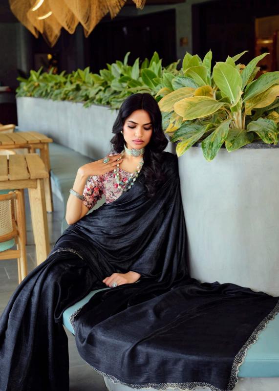 Kashvi Neel Vol 12 catalog plain satin saree online india