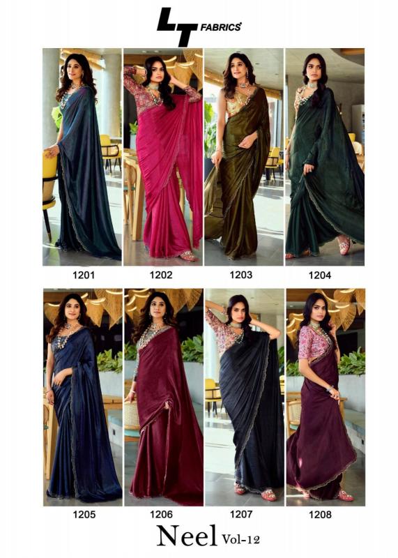 Kashvi Neel Vol 12 catalog plain satin saree online india