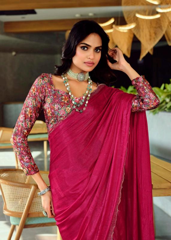 Kashvi Neel Vol 12 catalog plain satin saree online india