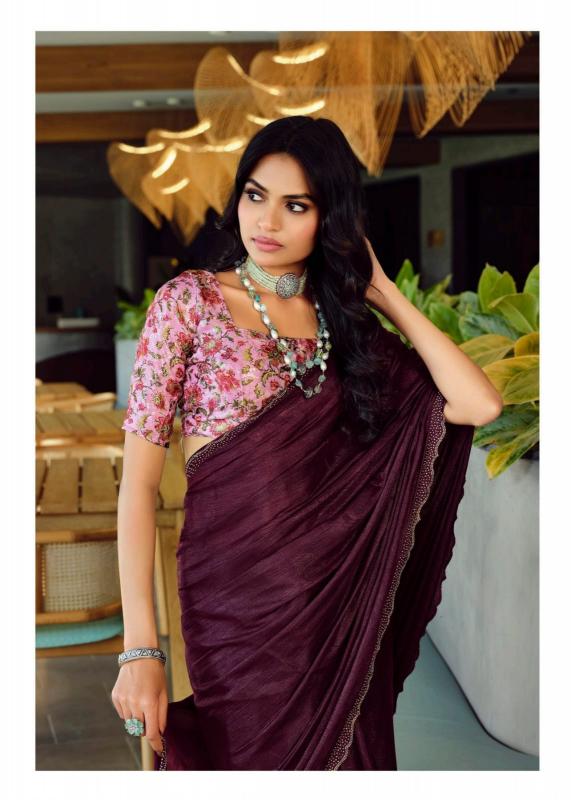 Kashvi Neel Vol 12 catalog plain satin saree online india