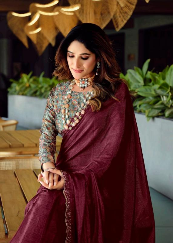 Kashvi Neel Vol 12 catalog plain satin saree online india