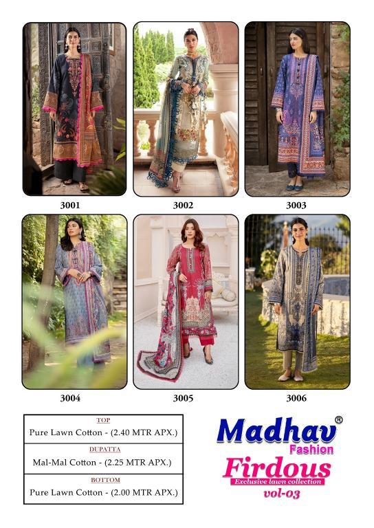 Madhav Firdous Vol-3 – Karachi Dress Material - Wholesale Catalog