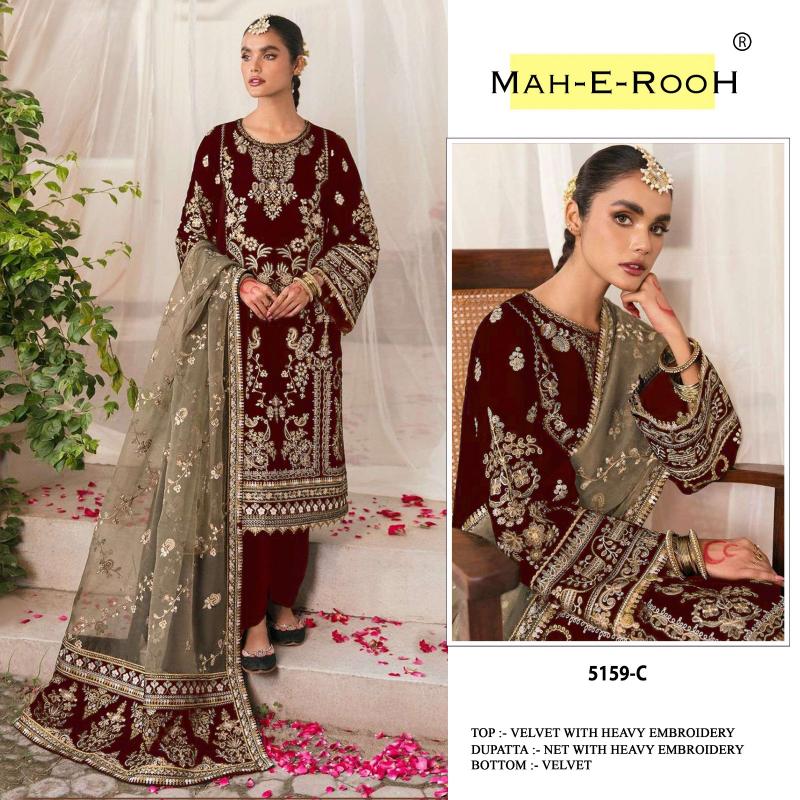 Mah E Rooh 5159 Catalog pakistani velvet designer suits online