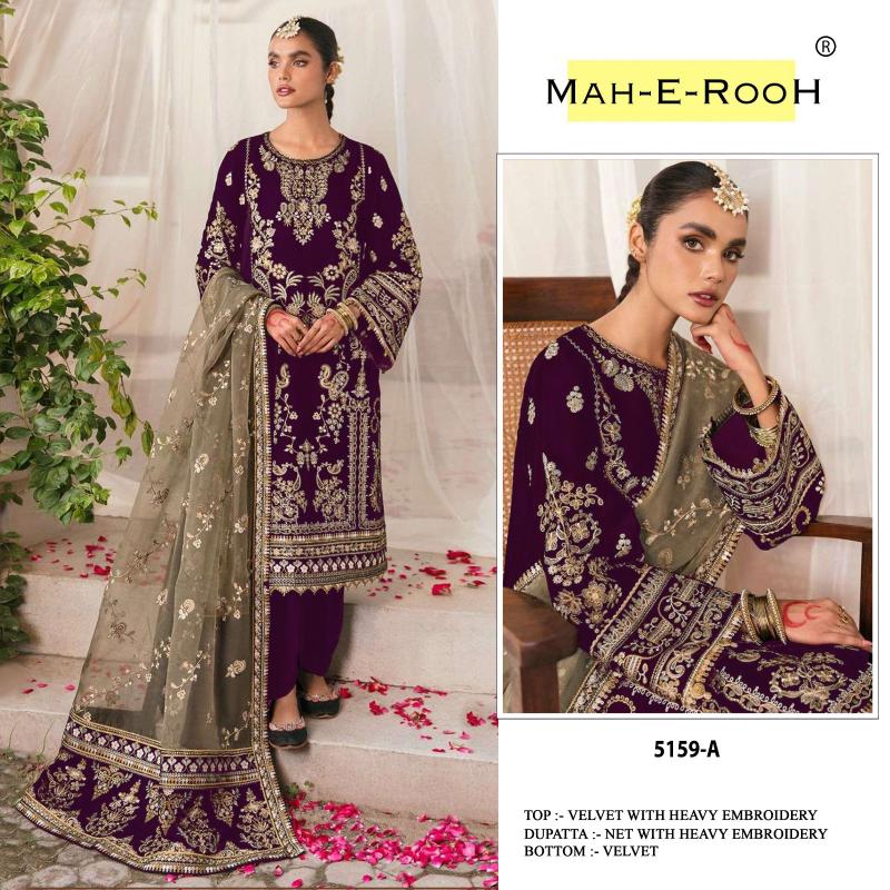 Mah E Rooh 5159 Catalog pakistani velvet designer suits online