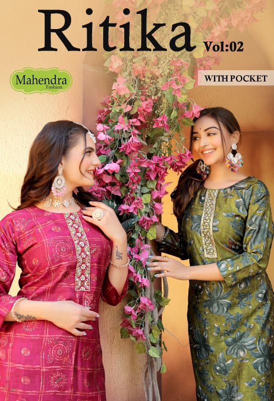 Mahendra Ritika Vol 2 catalog designer kurti suppliers in india